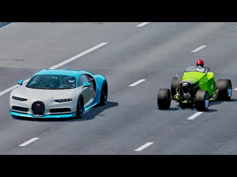 Bugatti Chiron vs AirPlane Car - Top Speed Battle