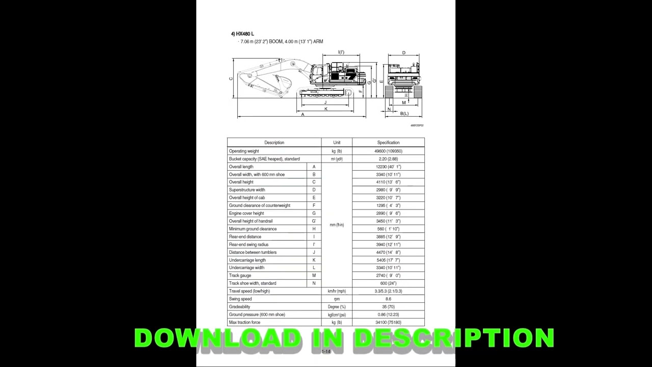 Hyundai HX480L HX520L Excavator Workshop PDF English | Full Service Manual