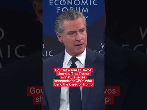 Newsom Shows Off Trump Kneepads for CEOs at Davos
