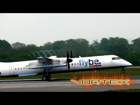 Vortices Airplane Wake Vortex Propeller Takeoff Slow Motion & 737 Trail