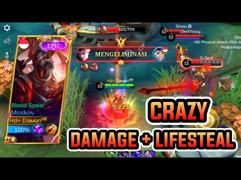 TOP GLOBAL MOSKOV PAKE BUILD FULL ATK SPEED + LIFESTEAL AUTO MENGGILA - MLBB
