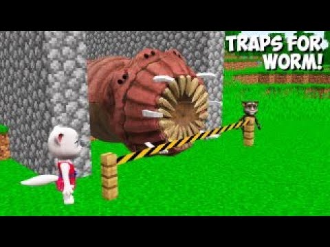 TALKING TOM AND ANGELA TRAPS SCARY WORM in Minecraft - Gameplay - Coffin Meme