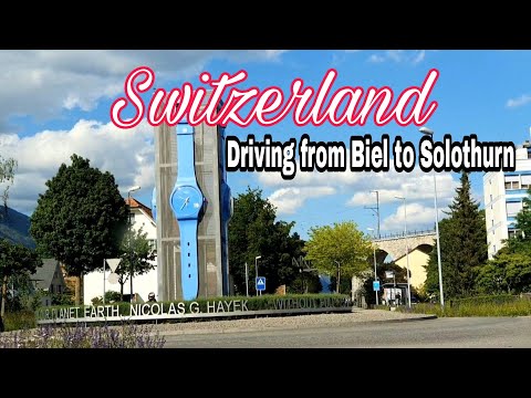 Switzerland driving from Biel-Bienne city to Solothurn#swissholiday