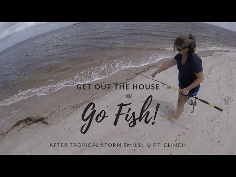 Onshore fishing at Ft. Clinch State Park (After tropical storm Emily)