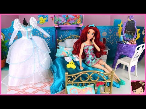 Barbie Little Mermaid Ariel Wedding Morning Routine - Rapunzel Hair Salon