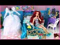 Barbie Little Mermaid Ariel Wedding Morning Routine - Rapunzel Hair Salon