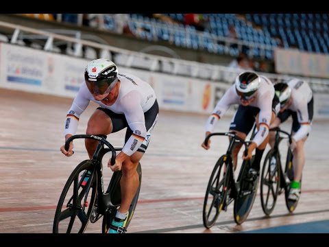 Men's Team Sprint Gold Final - Track Cycling World Cup - Cali, Colombia
