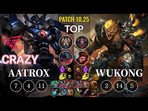 RW Crazy Aatrox vs Wukong Top - KR Patch 10.25