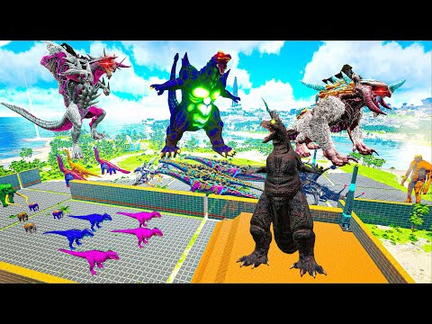 SPIDER Brachiosaurus x Godzilla 1945 : Titan ice vs Velociraptor Dinosaure in Prehistoric Mammals