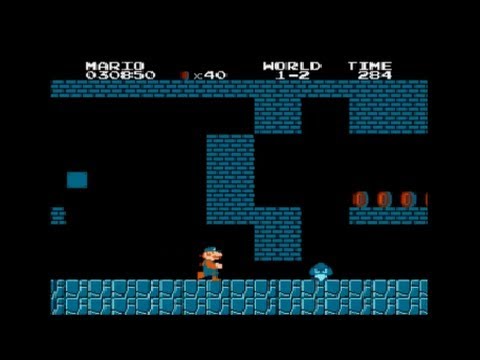 Mario 1 world 1-2 (NES) Walk Through, Secrets, Warp Zone, and Negative World Glitch.