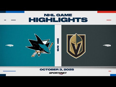 NHL Preseason Highlights | Sharks vs. Golden Knights - October 3, 2025