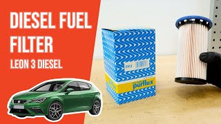 Youtube thumbnail of video "How to replace the diesel fuel filter Leon 3 1.6 TDI ⛽"