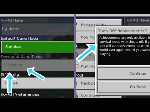 How to play in Creative mode with Achievements turned on in Minecraft Bedrock | iOS | Android