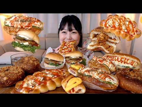 짭짤이빵들 모여라🍕🍔🌭🥐 빵먹빵 피자빵 샐러드빵 미니버거 소세지빵 김치고로케 피자고로케 치킨고로케 Koreanfood Mukbang