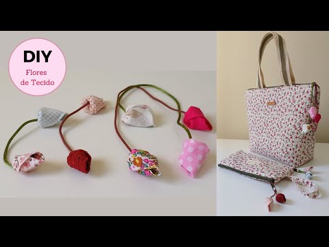 Aproveite pequenos retalhos 🌼🌻🌷 | DIY flores para chaveiro, bolsas, estojos
