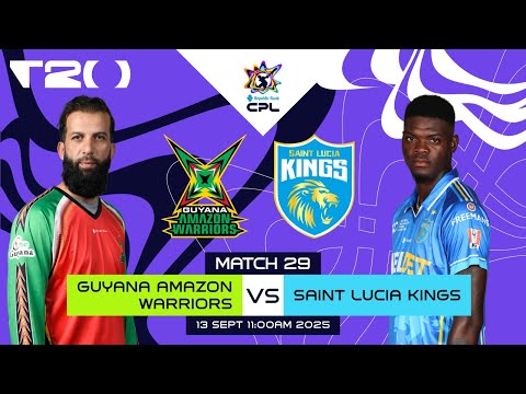LIVE | Guyana Amazon Warriors vs St Lucia Kings | CPL 2025
