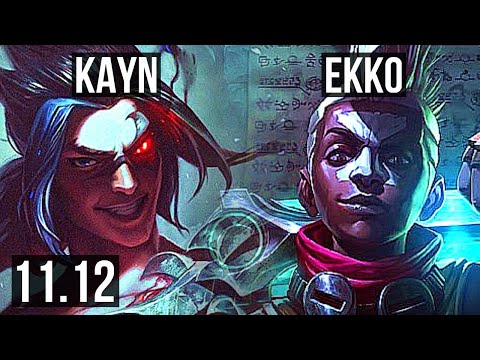 KAYN vs EKKO (JUNGLE) | Rank 3 Kayn, 12/1/3, Legendary | JP Challenger | v11.12