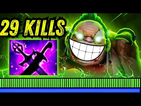 Insane MAGIC Build Pudge 29Kills Kaya and Sange Rampage Dota 2