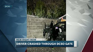 Bend driver crashes vehicle through Deschutes County Sheriff’s Office gate