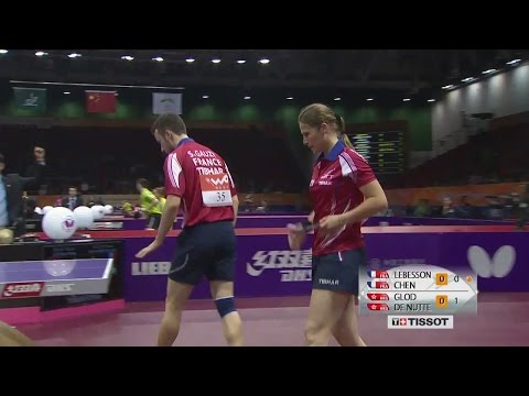Simon GAUZY - Carole GRUNDISCH FRA vs JIANG - LEE HKG - WTTC 2015 [HD][Full Match]