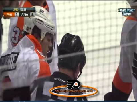049  Jan 30, 2014 Steve Downie vs Ryan Getzlaf Philadelphia Flyers vs Anaheim Ducks