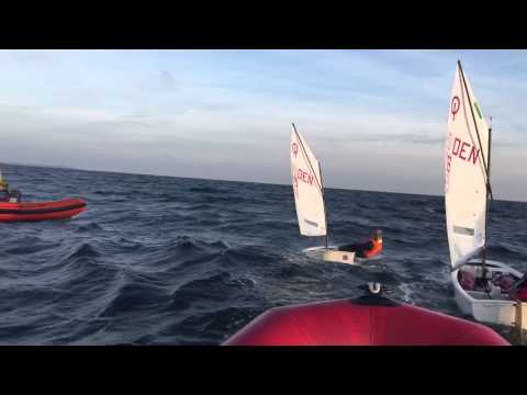 Standard optimist technique in Strong Winds ands tall waves