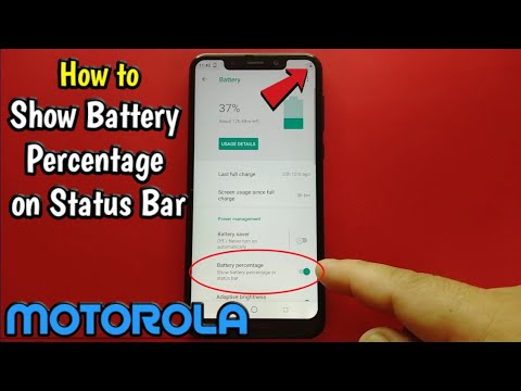 How to Show Battery Percentage on Status Bar in Mototola One (XT1941-4)