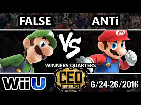 CEO 2016 Smash 4 - LOF False (Marth, Luigi) Vs. dT | ANTi (Mario) SSB4 WQ - Smash Wii U