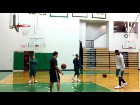 Jared Sullinger shoots free throws before Celtics practice