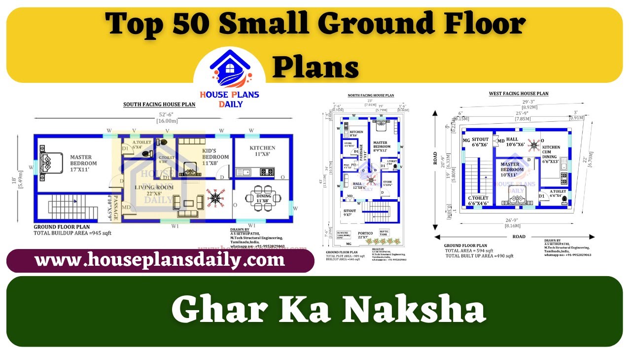 Top 50 Small Ground Floor Plans | Ghar Ka Naksha