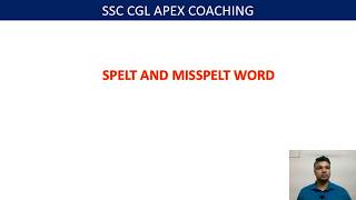 spelling error || ldce asi english || misspelt word ssc cgl apex coaching
