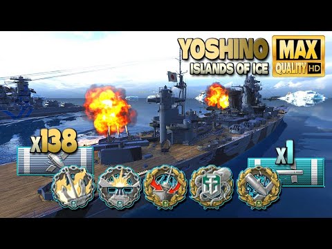 Cruiser Yoshino: Exciting game on map Islands of Ice - World of Warships