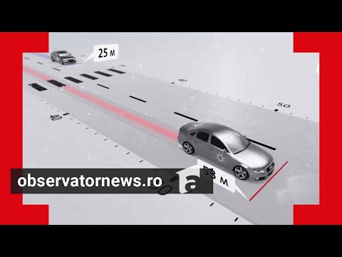 Cu cât creşte distanţa de frânare la o viteză de 50 km/h, în condiţii de polei