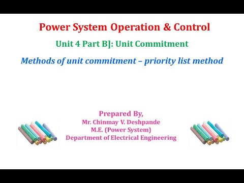 Lec 03  Unit Commitment Methods of unit commitment – priority list method