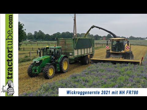 Wickroggen Ernte mit neuem NH FR780 Feldhäcksler durch LU Schmitz