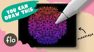 You Can Draw This MANDALA in PROCREATE - Easy Tutorial for Beginners