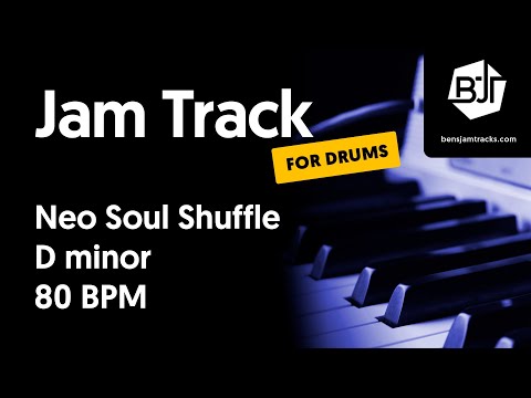 Neo Soul Shuffle Jam Track in D minor (for drums) "Early Riser" - BJT #50