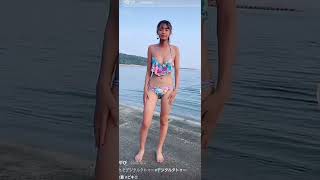 【TikTok水着美女】ガッキー似の美女が水着でえちえちデジタルタトゥー