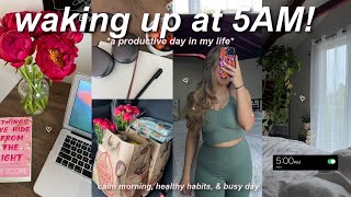 a 5am productive day in my life!💌 calm morning, healthy habits, & grocery haul!