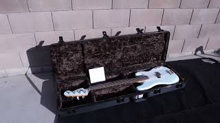 Video thumbnail for A Quick Look- Squier FSR Sonic Blue Classic Vibe 60's Precision Bass with Matching Headstock by Salty Rose Rocks