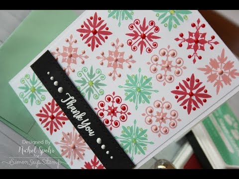 Lining Up Background Images + Embellishing with Nuvo Crystal Drops