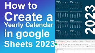 How to create a yearly calendar in google sheets 2023