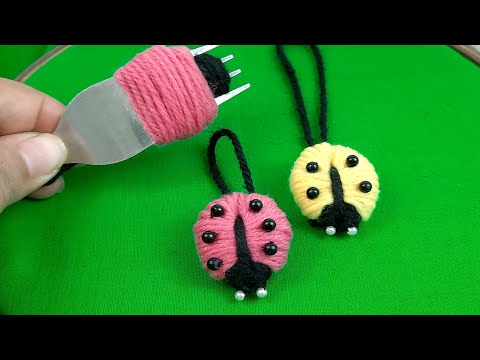 Hand Embroidery Amazing Ladybug Making Idea with Fork