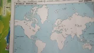 Mark 7 continents on outline map of world.