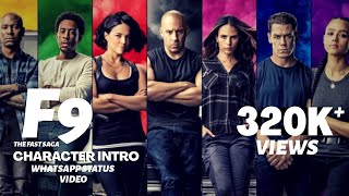 Fast And Furious 9 Characters Intro Whatsapp Status Full Screen Video|2K20|AK creations
