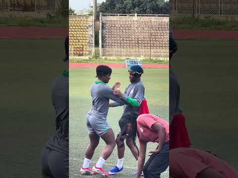 That beautiful moment Between Rasheedat Ajibade and Francisca Ordega! #football #superfalcons