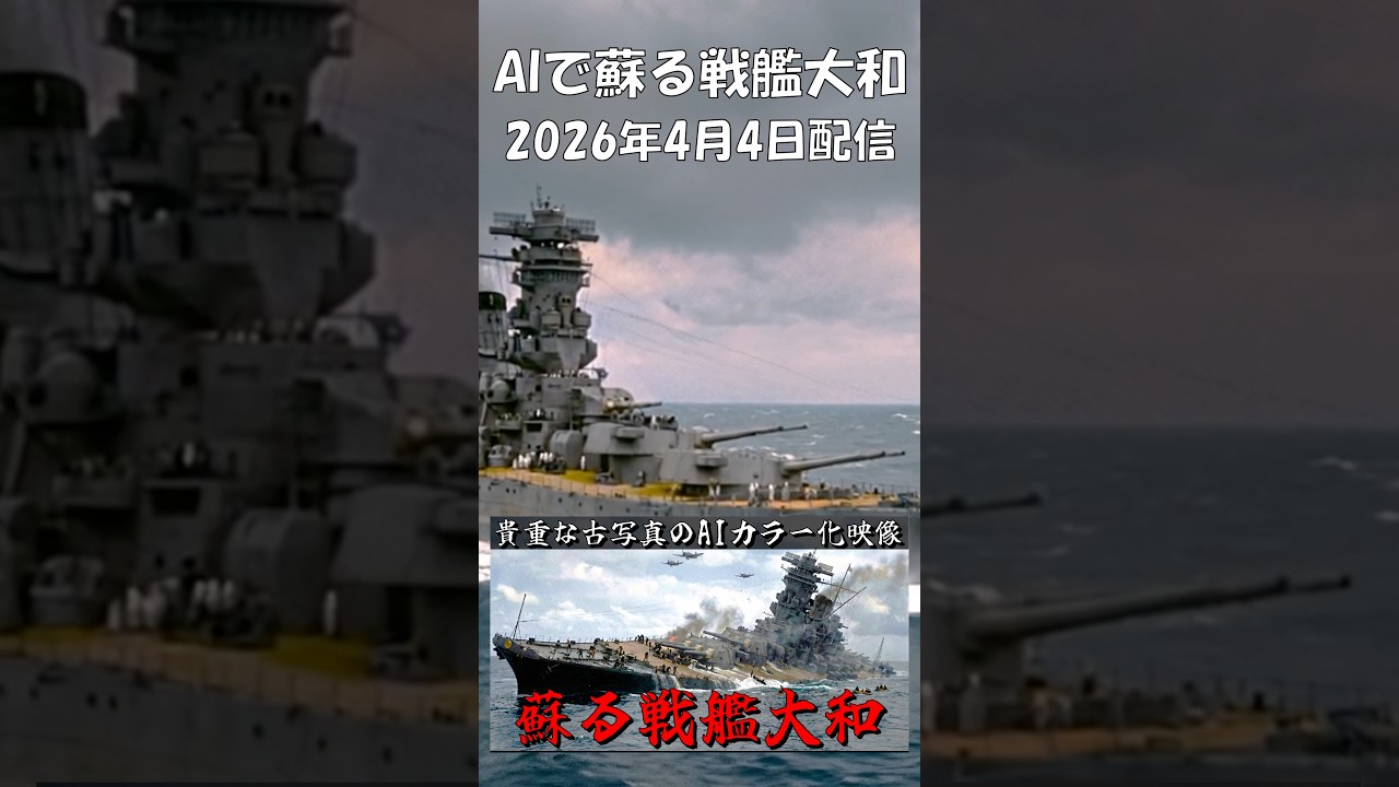 AIで蘇る映像の戦艦大和　貴重な古写真をカラー化・高画質化・映像化 #戦艦大和 #大和 #日本海軍 #AI