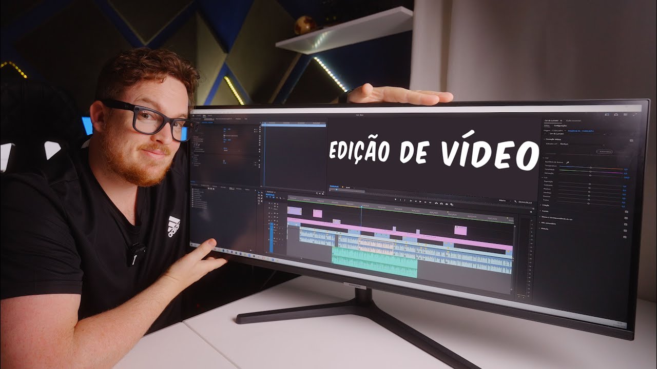 O melhor setup de MONITORES pra Edição de vídeo – 4K ou ultrawide - Samsung Viewfinity S5 34" WQHD
