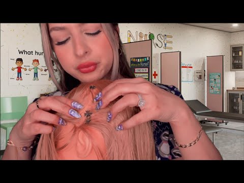 ASMR School Nurse ✨Lice Check✨ on 5 students (1 of them is infested😳)