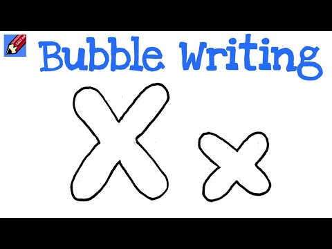 How to Draw Bubble Writing Real Easy - Letter X